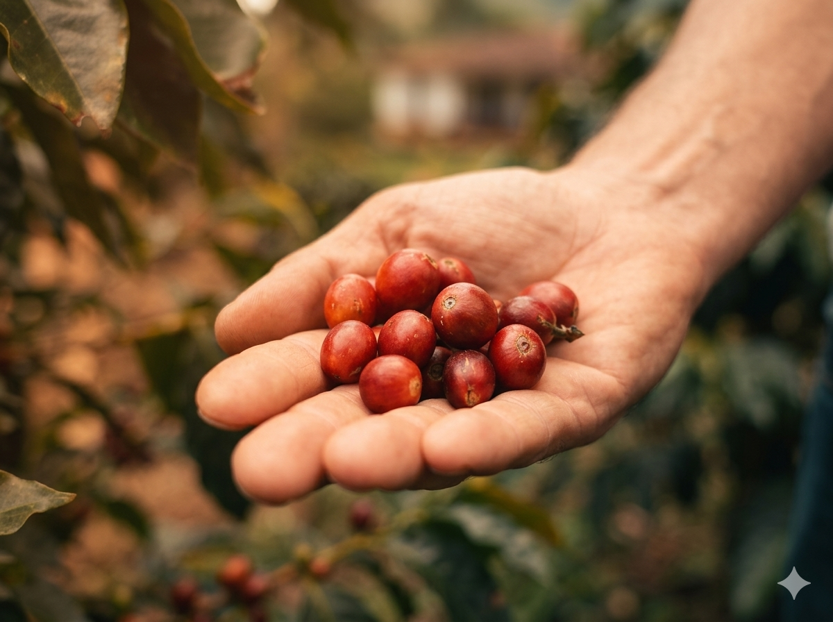 Hand Picked Coffee Cherries
